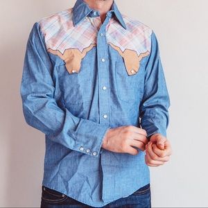 Vintage 70’s Western Pearl Snap Men’s Shirt M